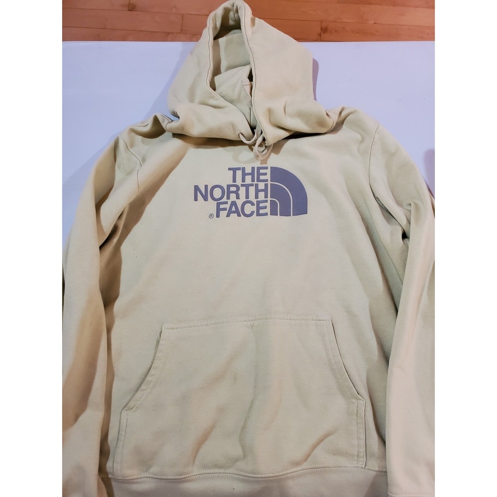 The‎ North Face Womens Half Dome Pullover Hoodie Yellow Cream Logo Sweatshirt